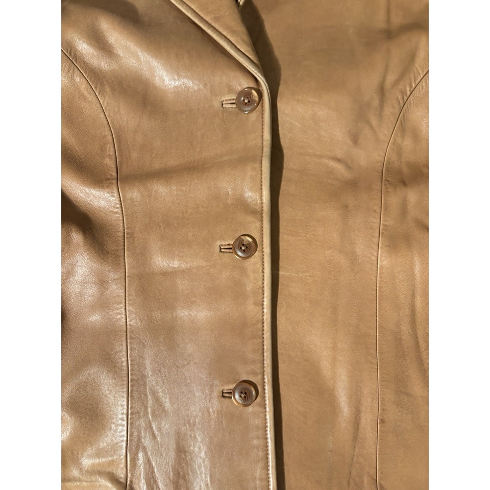 Cabelas Genuine Leather Jacket Womens Large Brown Button Up Buttery Soft Lined - Picture 2 of 16